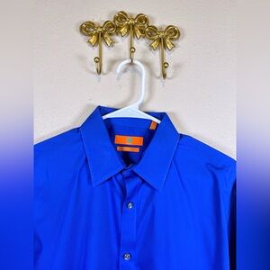 Escada Vibrant Royal Blue Slim Fit Dress Shirt. Cotton Blend.  Size 16